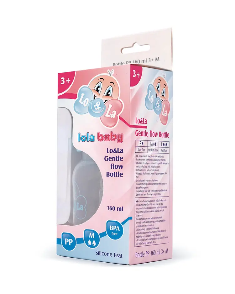 Lo&La Gentle flow bočica plastična 160ml, 3+ Plava