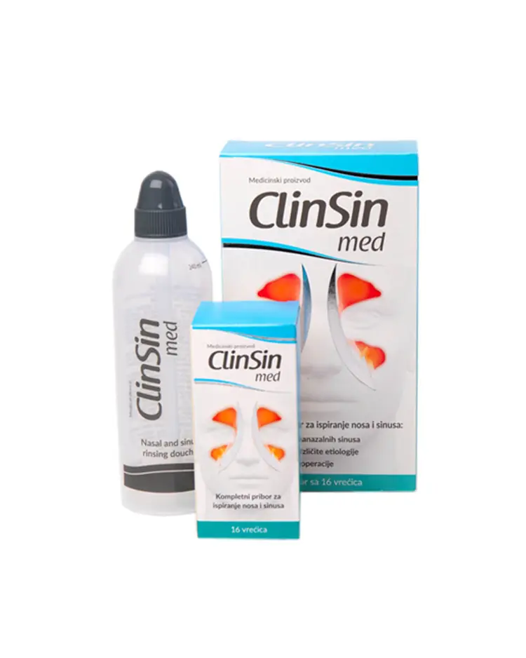 ClinSin Med plastična bočica - irigator sa 16 vrećica natrijevog klorida