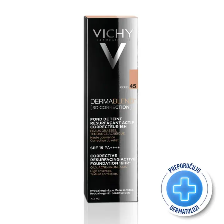Vichy Dermablend 3D korektivni tekući puder SPF 19 nijansa 45, 30 ml