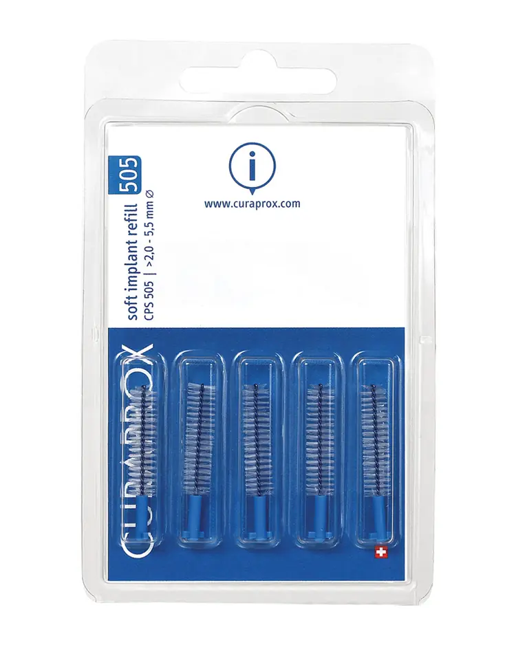 Međuzubna-interdentalna četkica za zube CPS 505 Soft Implant 5 međuzubnih četkica Curaprox CPS Soft Implant