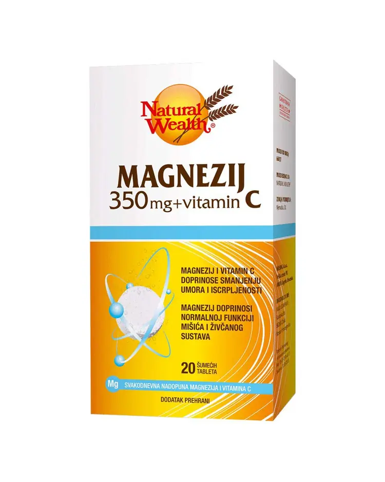Natural Wealth MAGNEZIJ 350 mg + VITAMIN C šumeće tablete 20 šumećih tableta