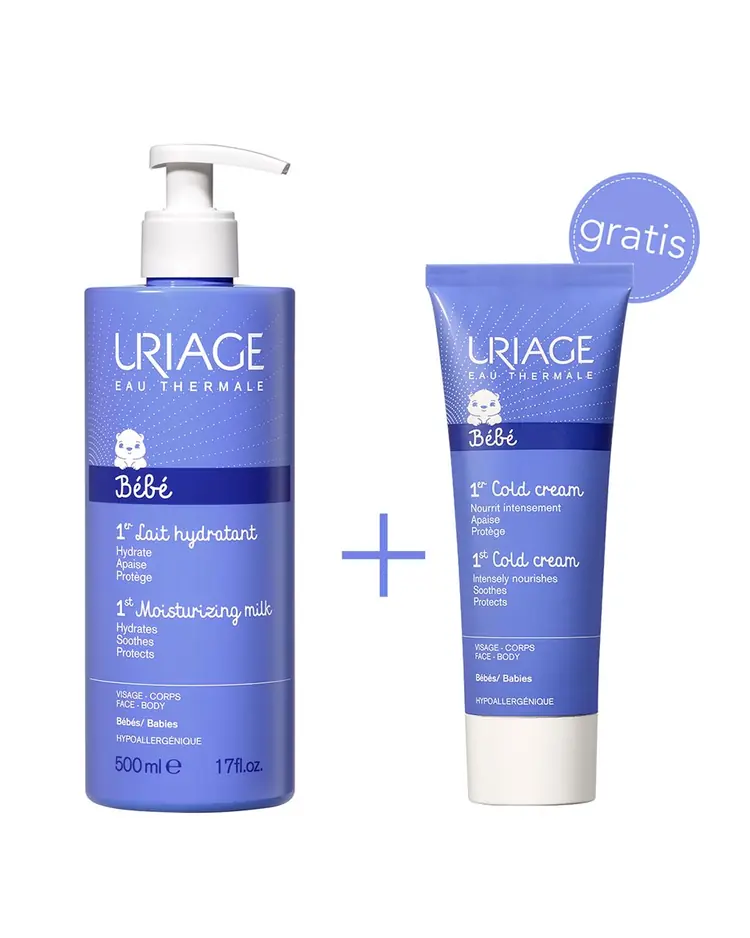 Uriage Bebe Prva Creme Lavante emulzija za pranje 500 ml + gratis Prva Cold krema 75 ml 500 ml + 75 ml
