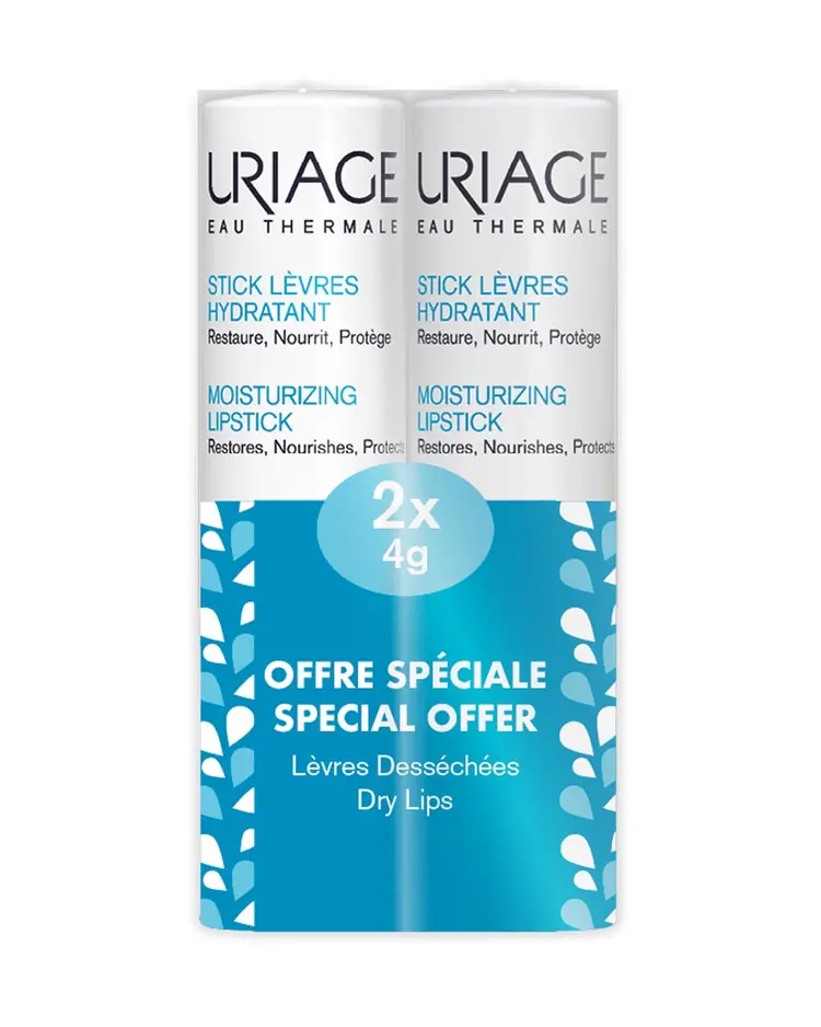 Uriage Duo pakiranje Stik za usne 4g + 4g (50% popusta na drugi proizvod) 4 g + 4 g