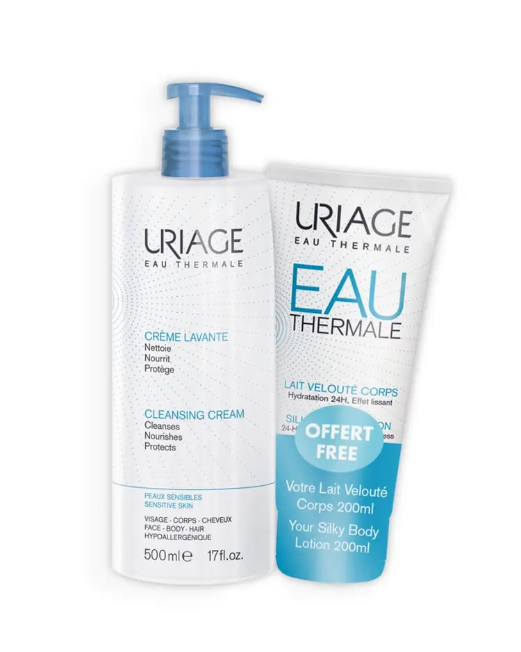 Uriage Creme Lavante za pranje 500 ml + gratis Eau Thermal mlijeko za tijelo 200 ml 500 ml + 200 ml