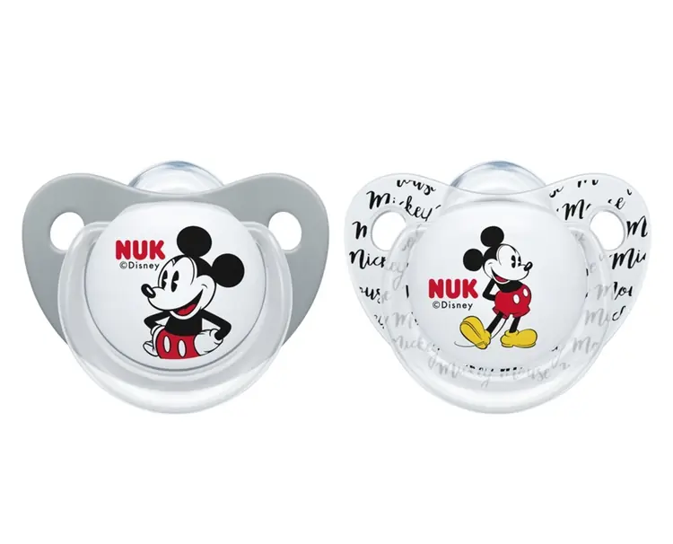 Nuk Silikonska duda Mickey, 06-18mj 2 komada