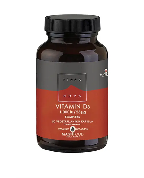 TERRANOVA
Vitamin D3 1000 IU (25 µg), kompleks 50 kapsula