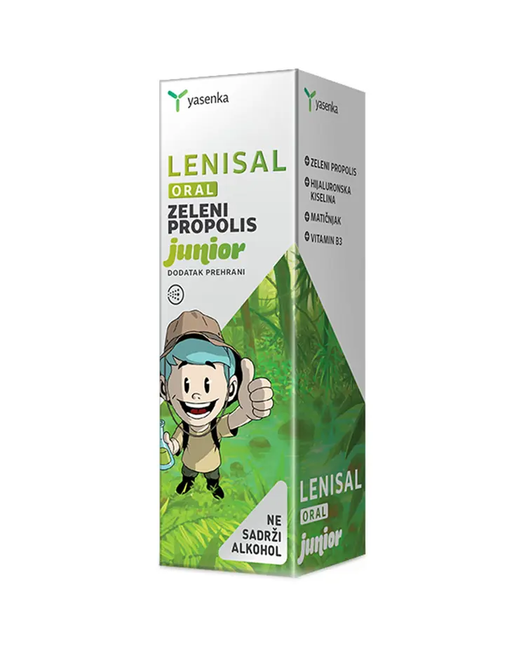 Yasenka Lenisal oral junior
zeleni propolis sprej 30 ml
