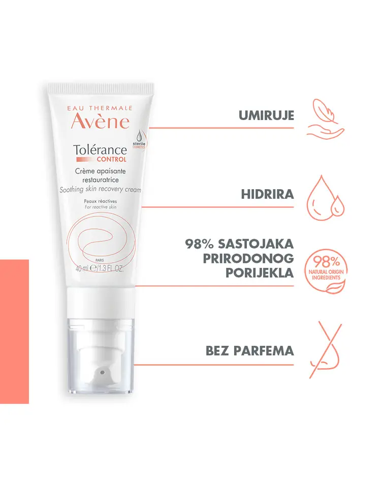 Eau Thermale Avène Tolernace Control Umirujuća krema za oporavak kože 40 ml tuba