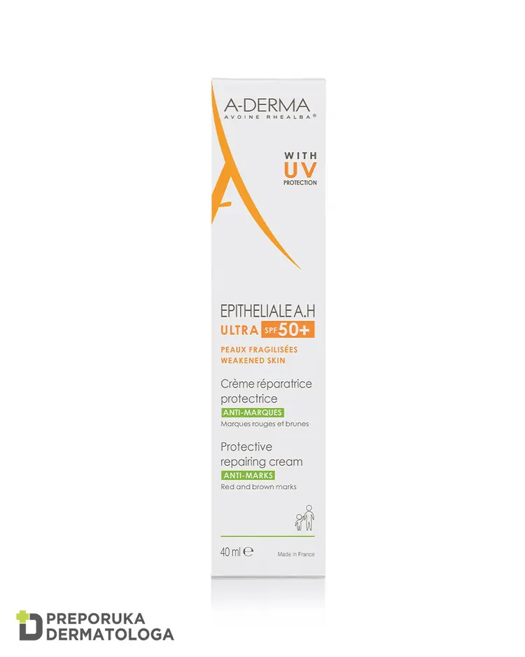 A-Derma Epitheliale A.H Ultra zaštitna obnavljajuća krema SPF 50+