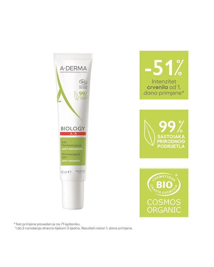 A-Derma Biology AR dermatološka njega protiv crvenila 40 ml tuba