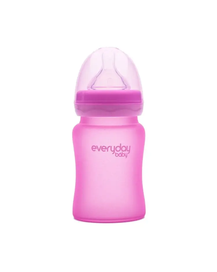 Everyday baby staklena bočica 150ml, reagira na toplinu, pink 1 komad
