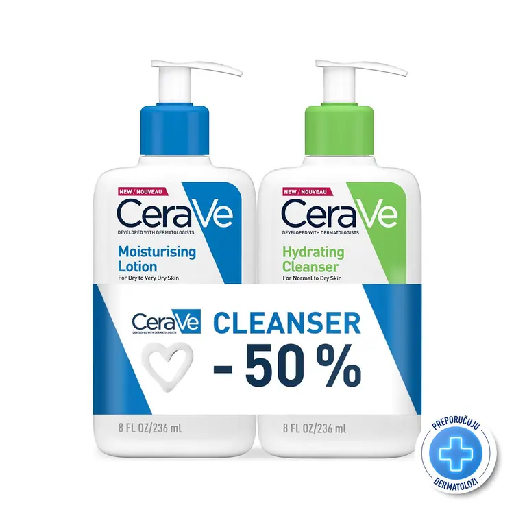 CeraVe hidratantni losion 236ml+ hidratantna emulzija za čišćenje 236 ml PROMO