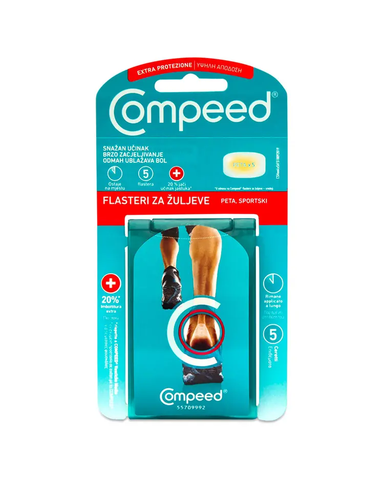 Compeed flaster za žuljeve na peti za sportske cipele 5 flastera
