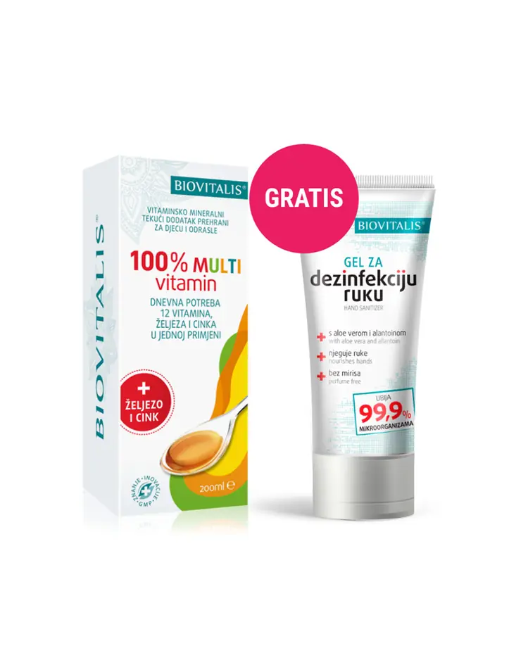 Biovitalis 100% Multivitamin + gel za dezinfekciju ruku GRATIS-0