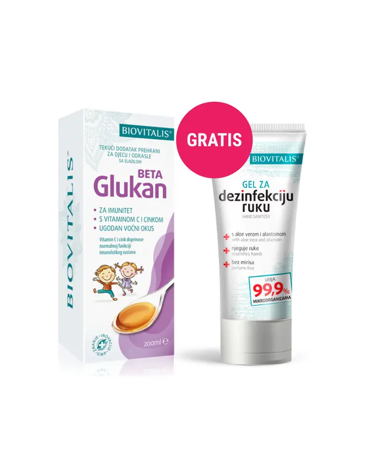 Biovitalis Beta glukan + gel za dezinfekciju ruku GRATIS-0