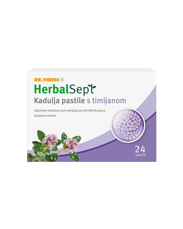 HerbalSept Kadulja pastile s timijanom 24 pastile