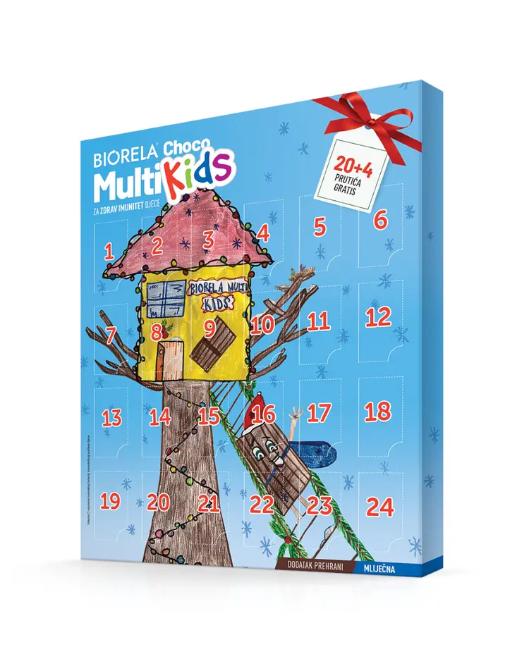 Biorela Choco Multi Kids Adventski kalendar, 20 + 4 prutića