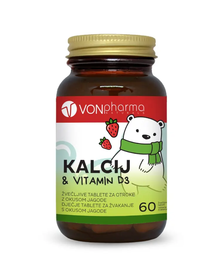 VONpharma KALCIJ & VITAMIN D3 60 tableta za žvakanje