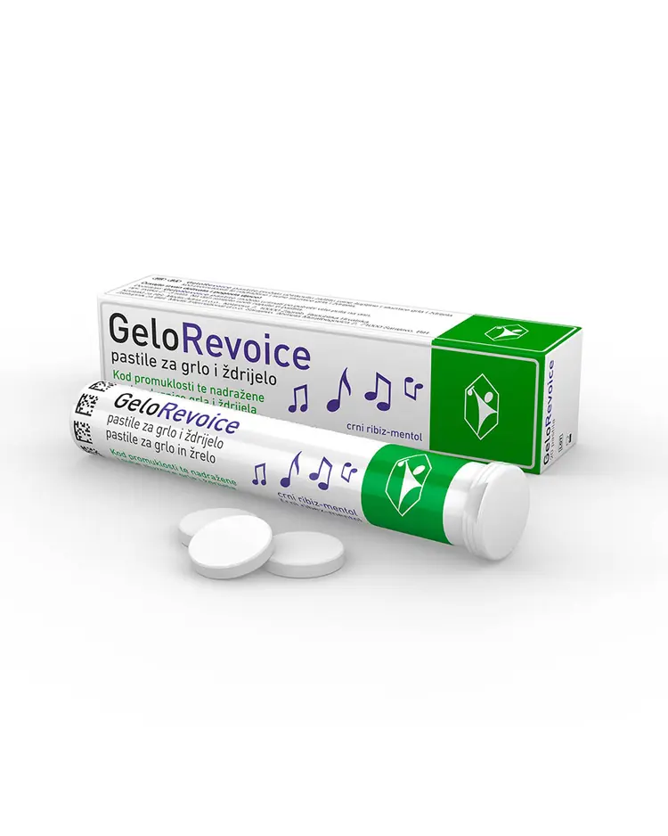 GeloRevoice pastile, okus crni ribiz-mentol 20 pastila