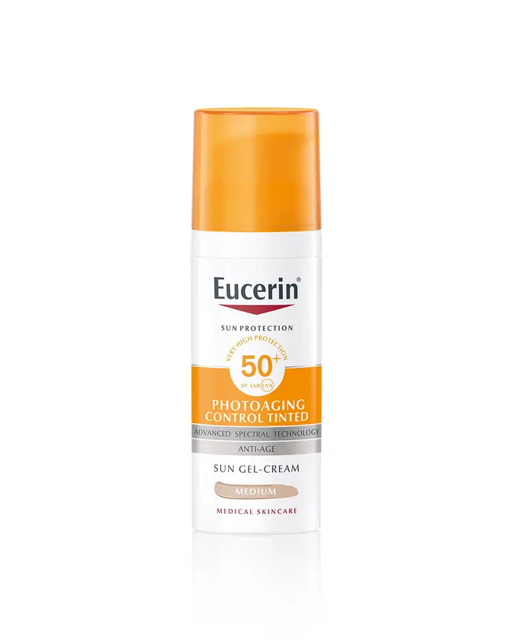 Eucerin Photoaging Control CC tonirana krema za zaštitu lica od sunca, srednje tamna nijansa SPF 50+ 50 ml
