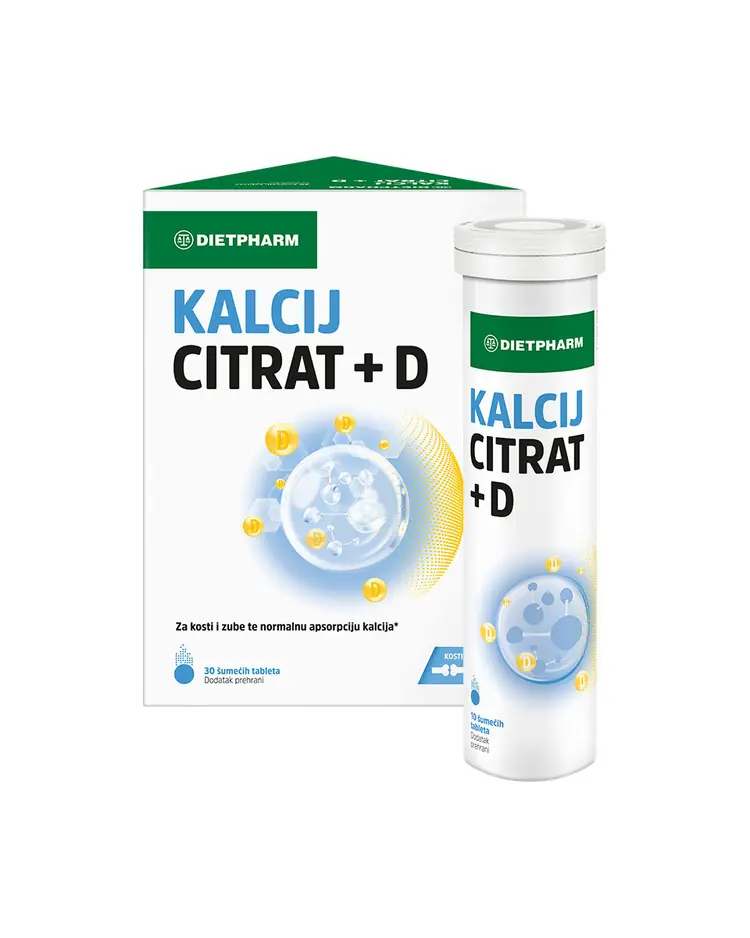 Dietpharm Kalcij citrat + D, 30 šumećih tableta
