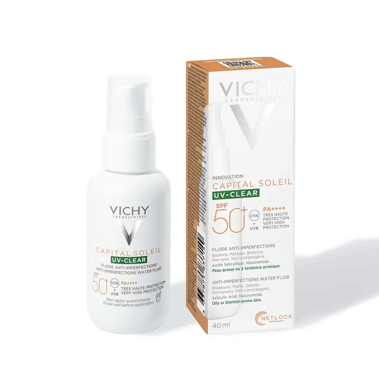 Vichy Capital Soleil UV-Clear Fluid protiv nepravilnosti SPF50+ 40 ml