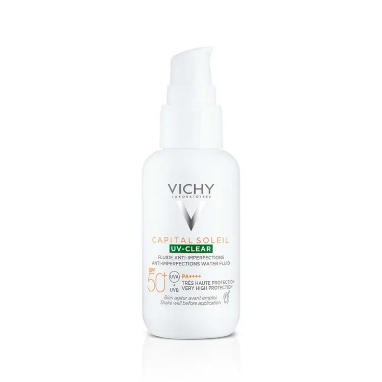 Vichy Capital Soleil UV-Clear Fluid protiv nepravilnosti SPF50+ 40 ml + Mineral 89 Booster 30 ml -PROMO