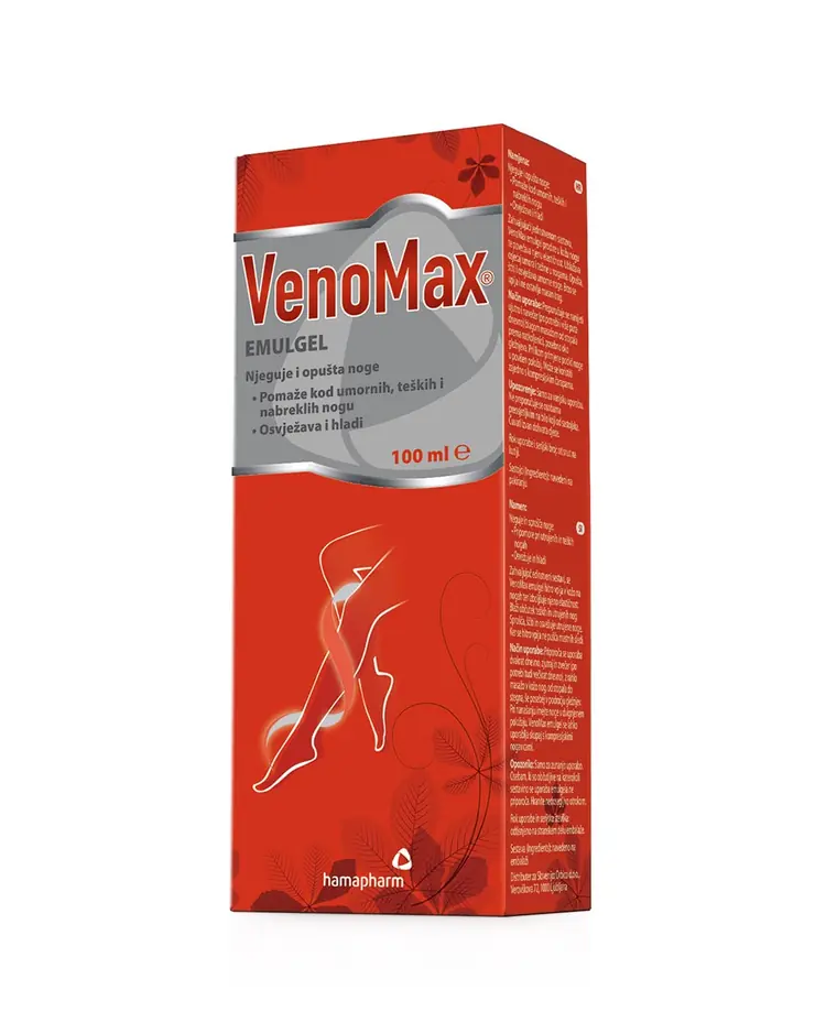 VenoMax emulgel, njeguje i opušta noge, pomaže kod umornih i natečenih nogu, osvježava i hladi, 200 ml