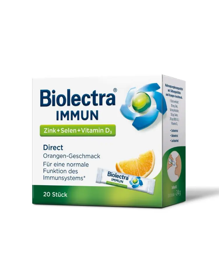 Biolectra Immun Cink + Selen + Vitamin D3 Direkt 20 vrećica