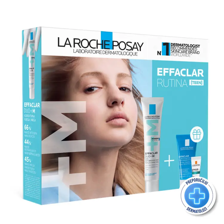 La Roche-Posay Effaclar rutina - Teen PROMO, 40 ml + 50 ml + 3 ml