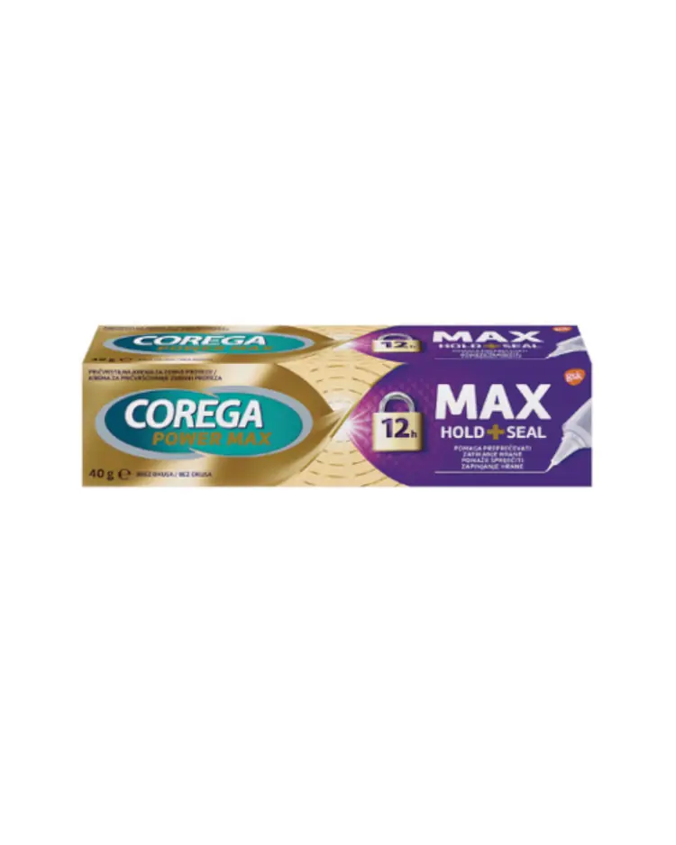 Corega krema Max Hold + Seal krema za pričvršćivanje zubnih proteza, 40 g