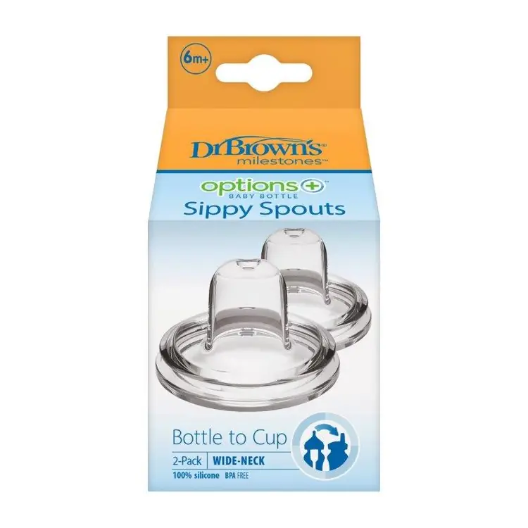 Dr.Brown's Options+ Silikonski nastavak Sippy za bočicu široko grlo, 2 kom