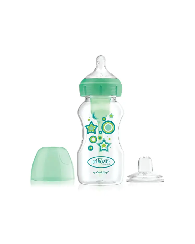 Dr. Brown's Options + Anti Colic to Sippy bočica Starter kit široko grlo, 270 ml ZELENA ZVIJEZDA