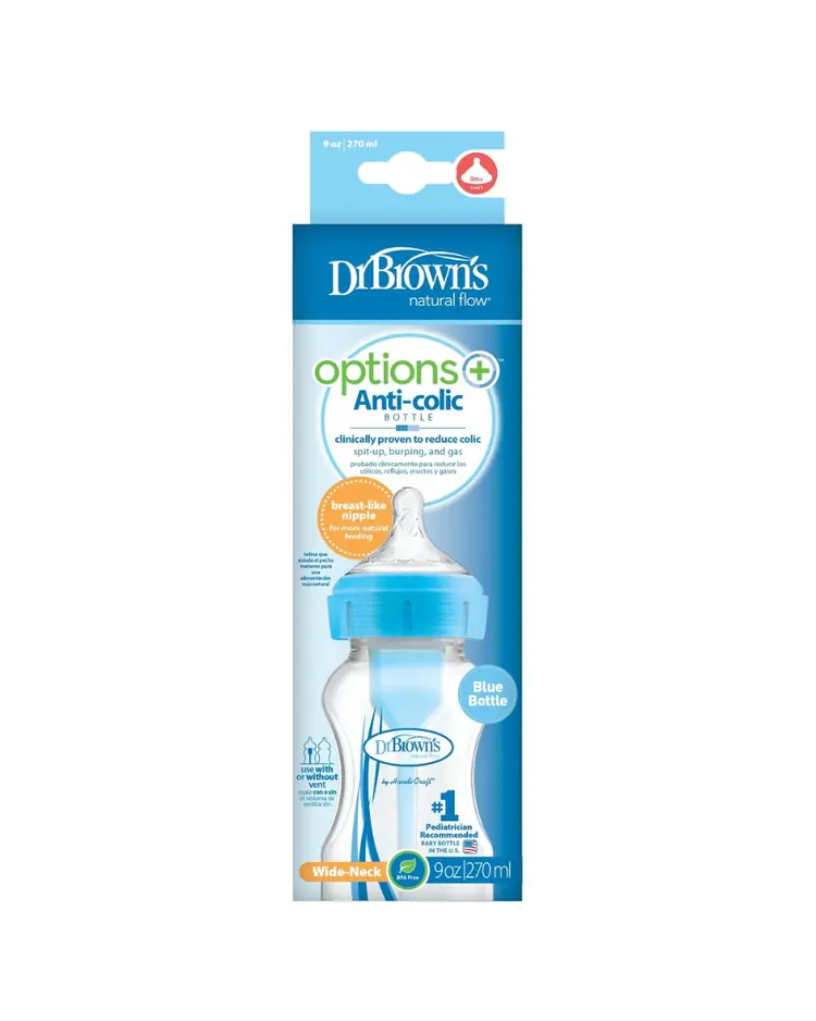 Dr.Brown's Options+ polipropilenska bočica široko grlo, 270 ml PLAVA