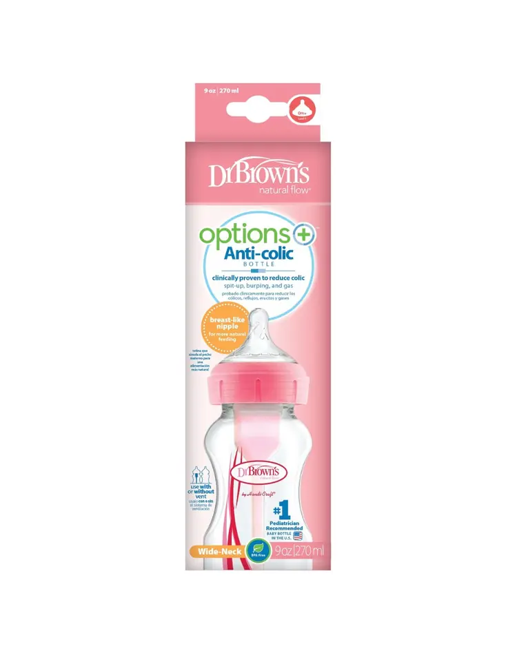 Dr.Brown's Options+ polipropilenska bočica široko grlo, 270 ml ROZA