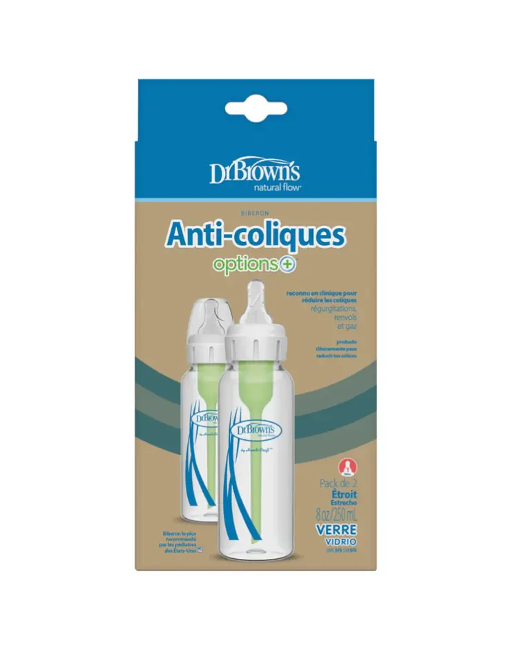 Dr.Brown's Options+ paket sa 2 staklene bočice 250 ml usko grlo-0