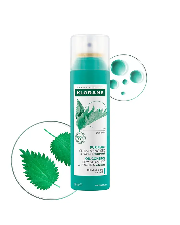Klorane suhi šampon s koprivom i vitaminom E, 150 ml