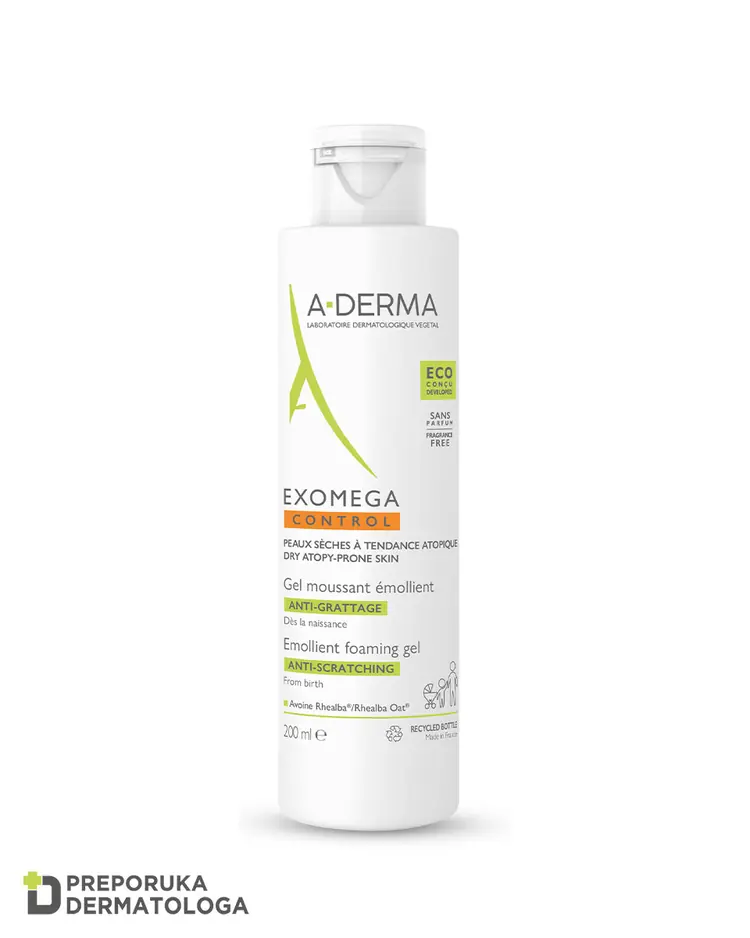 A-Derma Exomega Control emolijentni pjenušavi gel, 200 ml