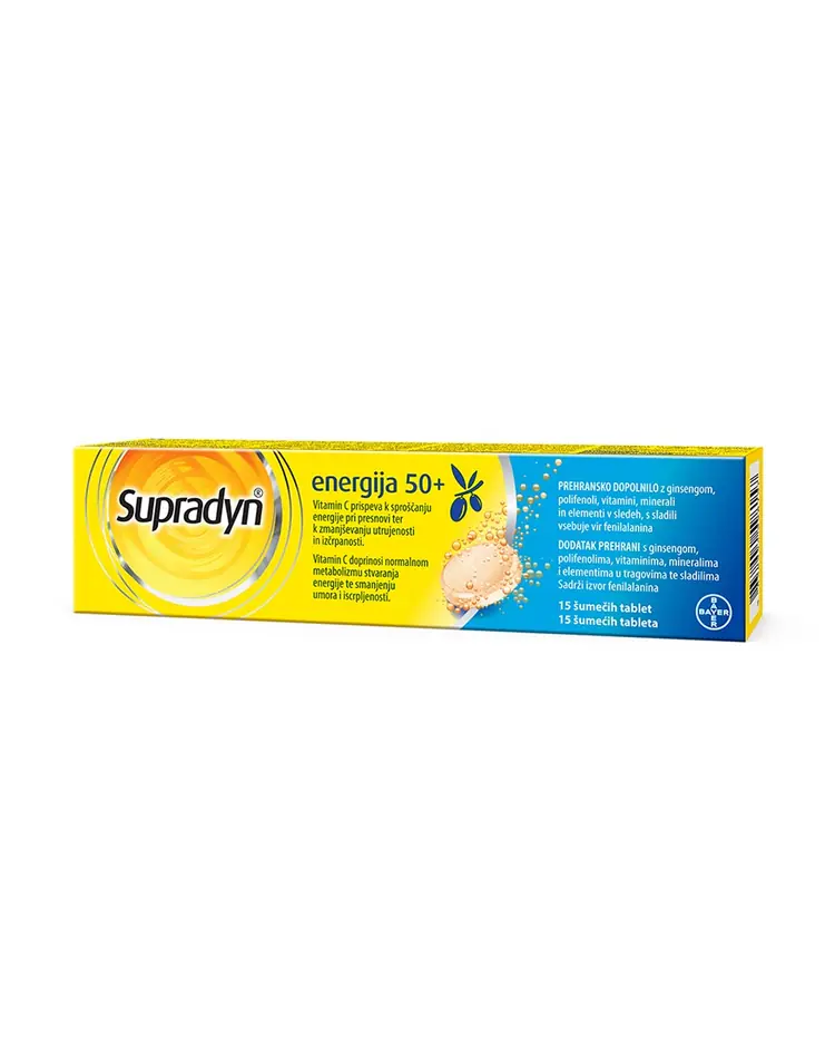supradyn energija 50+ 15 šumećih tableta