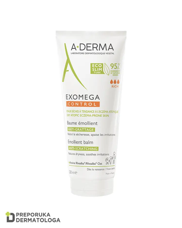 A-Derma Exomega Control emolijentni balzam za suhu i iritiranu kožu, 200 ml