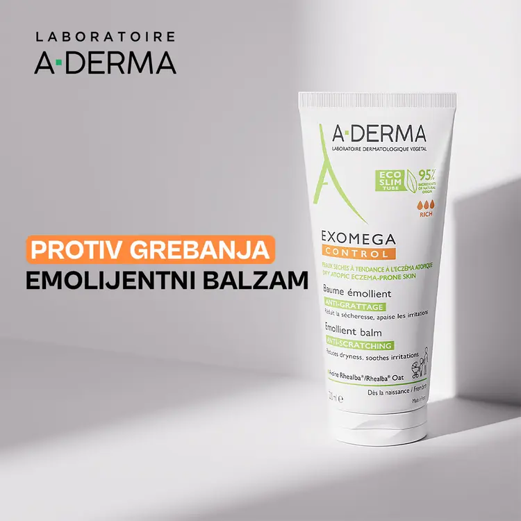 A-Derma Exomega Control emolijentni balzam za suhu i iritiranu kožu, 200 ml