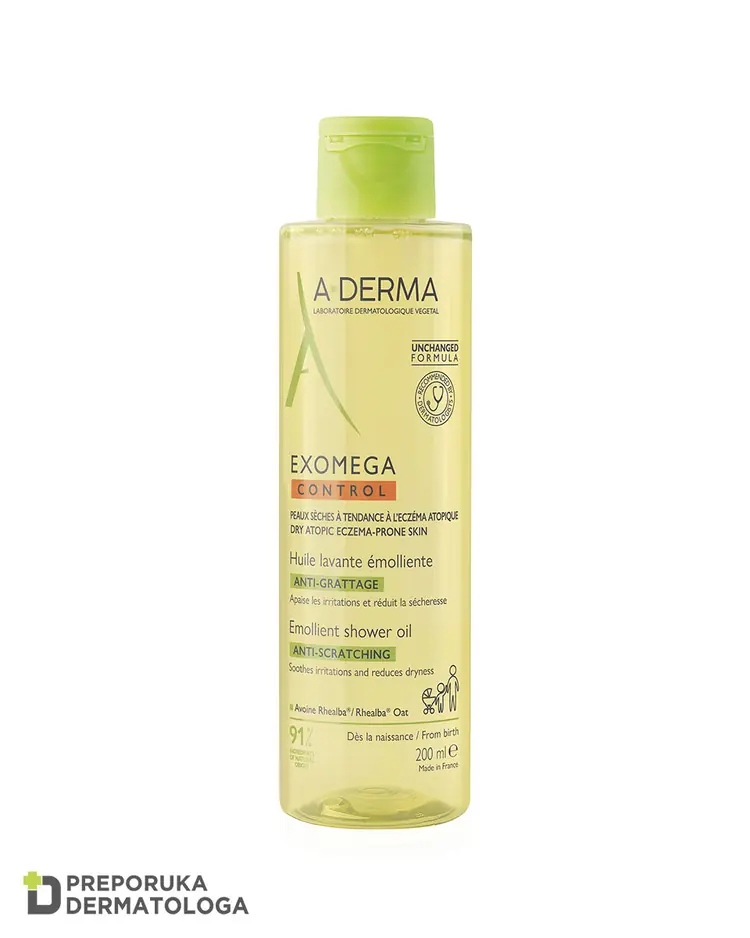 A-Derma Exomega Control emolijentno ulje za tuširanje, 200 ml