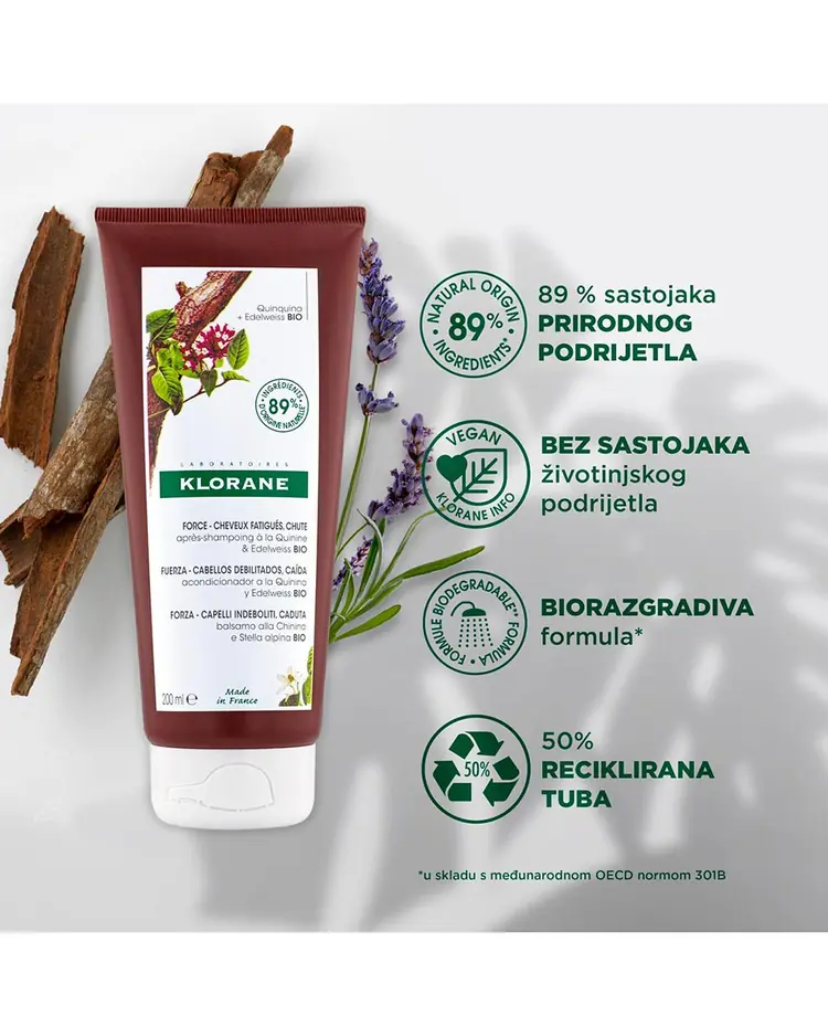 Klorane balzam s kininom i organskim runolistom, za jačanje stanjene kose