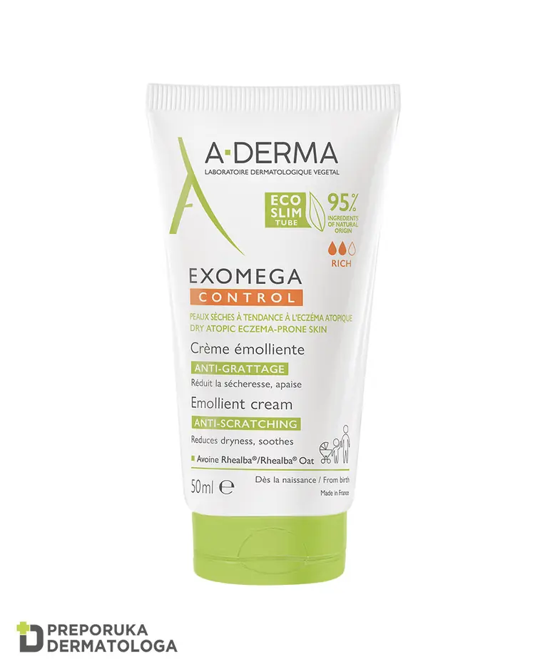 A-Derma Exomega Control emolijentna krema za sve uzraste 50 ml