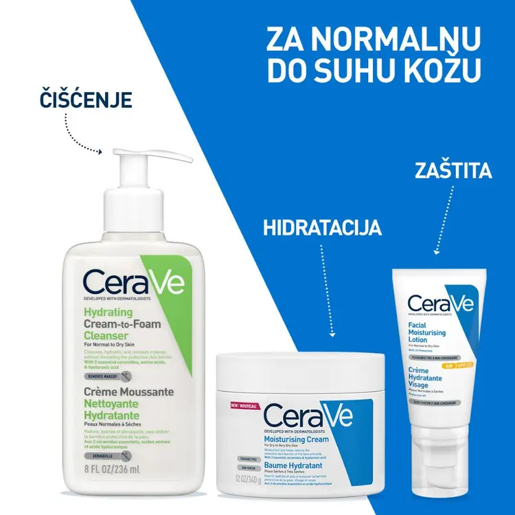 CeraVe Hidratantna kremasto-pjenušava emulzija za čišćenje od 236 ml