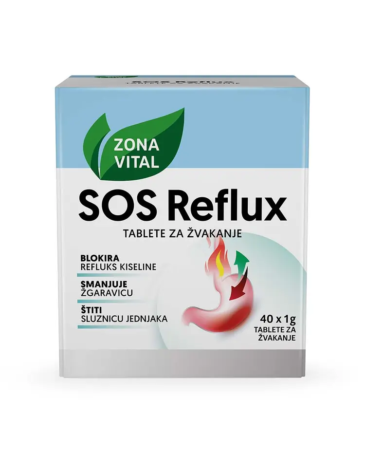 Zona Vital SOS Reflux protiv žgaravice, 40 tableta za žvakanje
