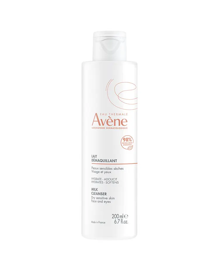 Eau Thermale Avène Mlijeko za čišćenje suhe osjetljive kože, za lice i oči, 200 ml boca