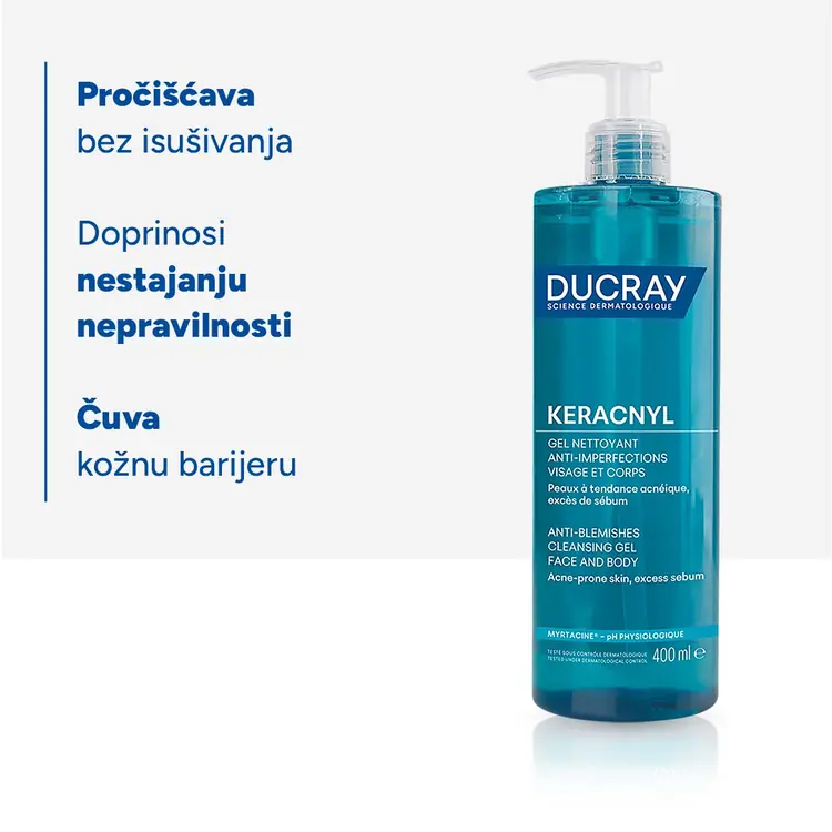 Keracnyl pjenušavi gel za lice i tijelo, za masnu kožu i kožu sklonu aknama, 400 ml