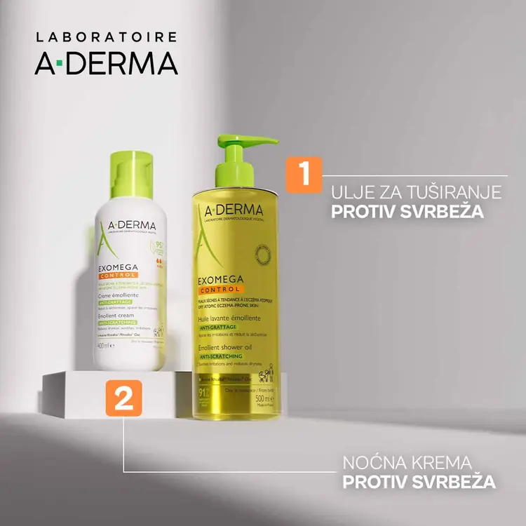 A-Derma Exomega Control emolijentno ulje za tuširanje, 500 ml