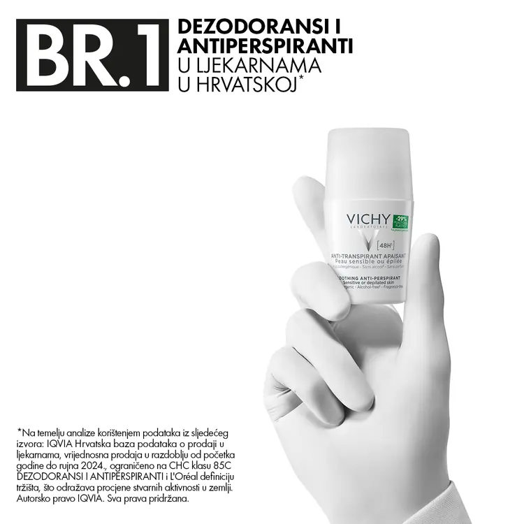 Vichy Dezodorans roll-on za regulaciju znojenja, za osjetljivu kožu 50 ml